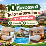 แนะนำ 10 ที่พักอุดรธานี ใกล้งานพืชสวนโลก ราคาหลักร้อย มีที่จอดรถ เดินทางสะดวก